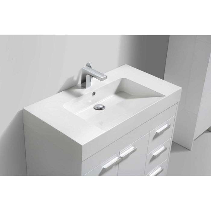 Eviva Lugano 36" Modern Bathroom Vanity with White Integrated Acrylic Sink