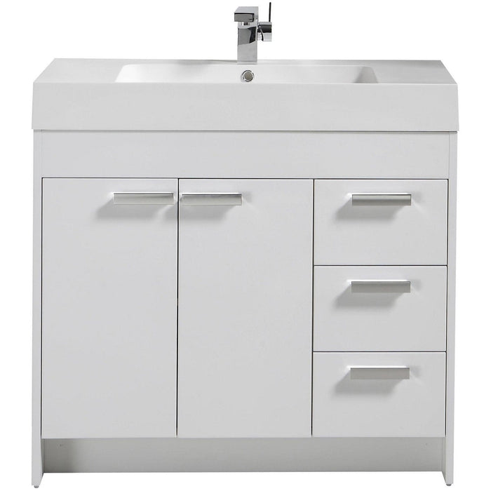 Eviva Lugano 36" Modern Bathroom Vanity with White Integrated Acrylic Sink