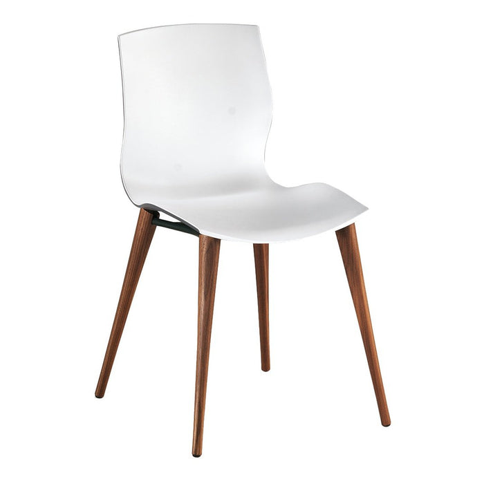 Bellini Modern Living Evalyn Chair WHITE seat with WALNUT legs Evalyn ANT-WAL