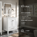 Eviva Aberdeen 30" Transitional Bathroom Vanity in Espresso, Gray or White Finish with White Carrara Marble Countertop and Undermount Porcelain Sink