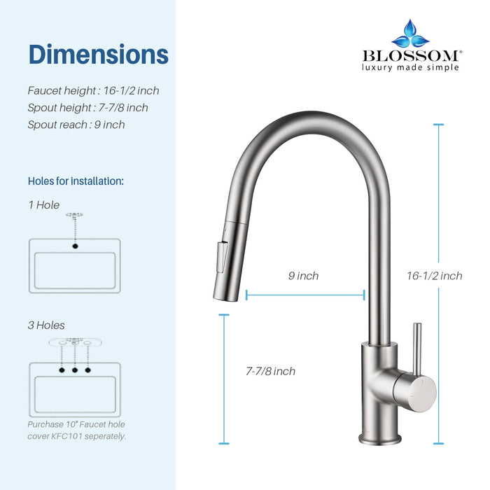 Blossom Single Handle Pull Down Kitchen Faucet – F01 206