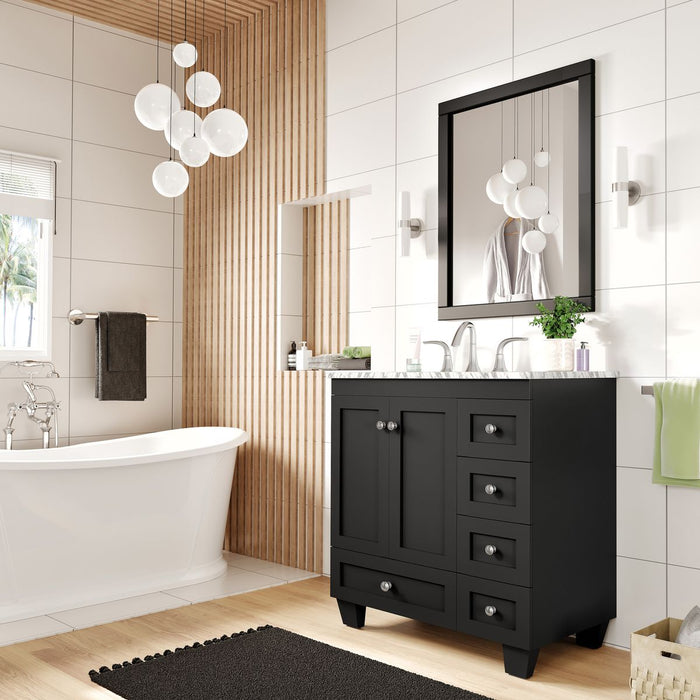 Eviva Acclaim 28" Transitional Bathroom Vanity in Espresso, Gray or White Finish with White Carrara Marble Countertop and Undermount Porcelain Sink