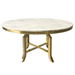 Harp & Finial FILLMORE DINING TABLE | Brushed Gold Finish on Metal with Veneer Marble Top HFF25606