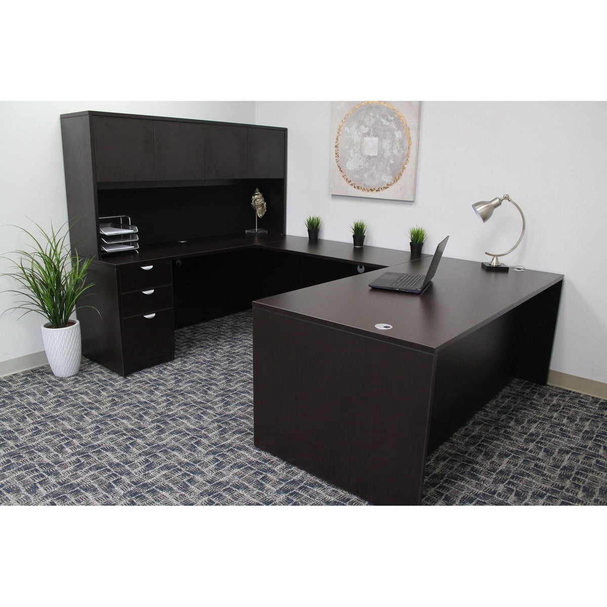Boss Simple System Double L shaped Pedestal Office Desk