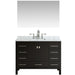 Eviva Aberdeen 48" Transitional Bathroom Vanity in Espresso, Gray or White Finish with White Carrara Marble Countertop and Undermount Porcelain Sink