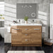 Eviva Lugano 48" Modern Double Sink Bathroom Vanity in Cement Gray, Natural Oak,or White Finish with White Integrated Acrylic Top