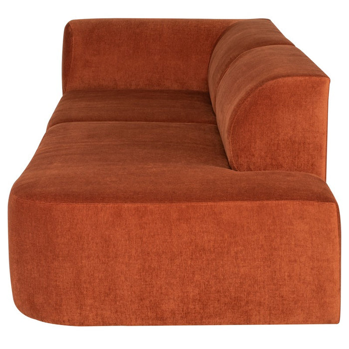 Nuevo Living Isla Left Arm Triple Seat Sofa in Terra Cotta HGSC777