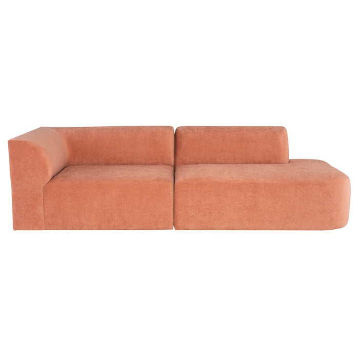 Nuevo Living Isla Left Arm Triple Seat Sofa in Nectarine HGSC778