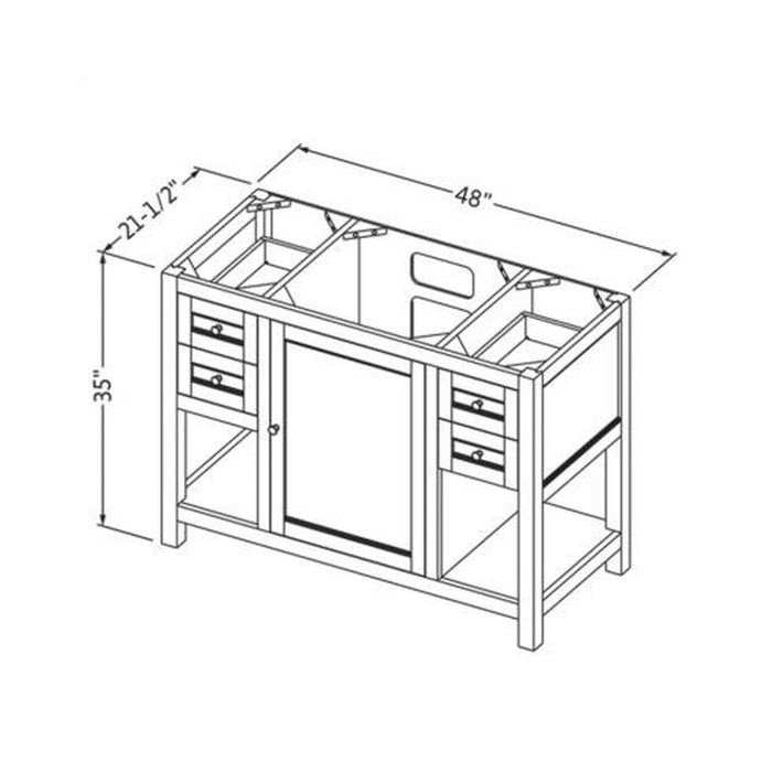 Hardware Resources Jeffrey Alexander Astoria 48" Espresso Freestanding Vanity With White Carrara Marble Vanity Top, Backsplash and Rectangle Undermount Sink