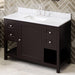Hardware Resources Jeffrey Alexander Astoria 48" Espresso Freestanding Vanity With White Carrara Marble Vanity Top, Backsplash and Rectangle Undermount Sink