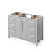Hardware Resources Jeffrey Alexander Cade 48" Gray Freestanding Vanity With Black Granite Vanity Top, Backsplash and Rectangle Undermount Sink