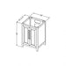 Hardware Resources Jeffrey Alexander Cade Vanities 24" Gray Freestanding Vanity With Calacatta Vienna Quartz Vanity Top, Backsplash and Rectangle Undermount Sink