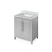 Hardware Resources Jeffrey Alexander Cade Vanities 30" Gray Freestanding Vanity With White Carrara Marble Vanity Top, Backsplash and Rectangle Undermount Sink