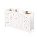 Hardware Resources Jeffrey Alexander Chatham Vanities 60" White Freestanding Vanity With Calacatta Vienna Quartz Vanity Top, Backsplash and Rectangle Undermount Sink