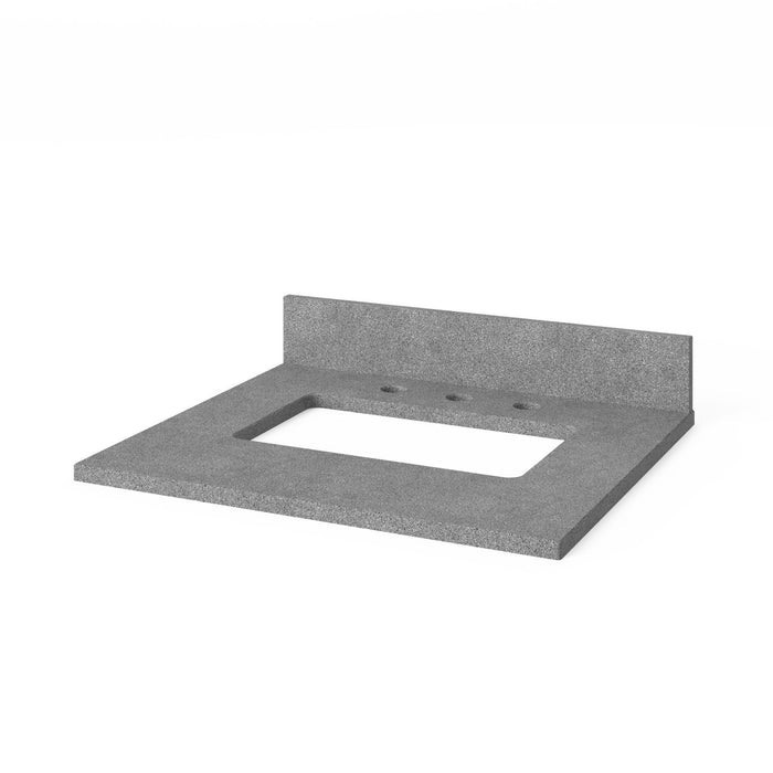 Hardware Resources Jeffrey Alexander Katara 24" White Freestanding Vanity With Steel Gray Cultured Marble Vanity Top, Backsplash and Rectangle Undermount Sink