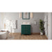 Hardware Resources Jeffrey Alexander Katara 30" Green Freestanding Vanity With Calacatta Vienna Quartz Vanity Top, Backsplash and Rectangle Undermount Sink