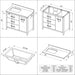 Hardware Resources Jeffrey Alexander Katara 42" Grey Freestanding Vanity With Left Offset, White Carrara Marble Vanity Top, Backsplash and Rectangle Undermount Sink
