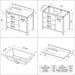 Hardware Resources Jeffrey Alexander Katara 42" Hale Blue Freestanding Vanity With Left Offset, White Carrara Marble Vanity Top, Backsplash and Rectangle Undermount Sink