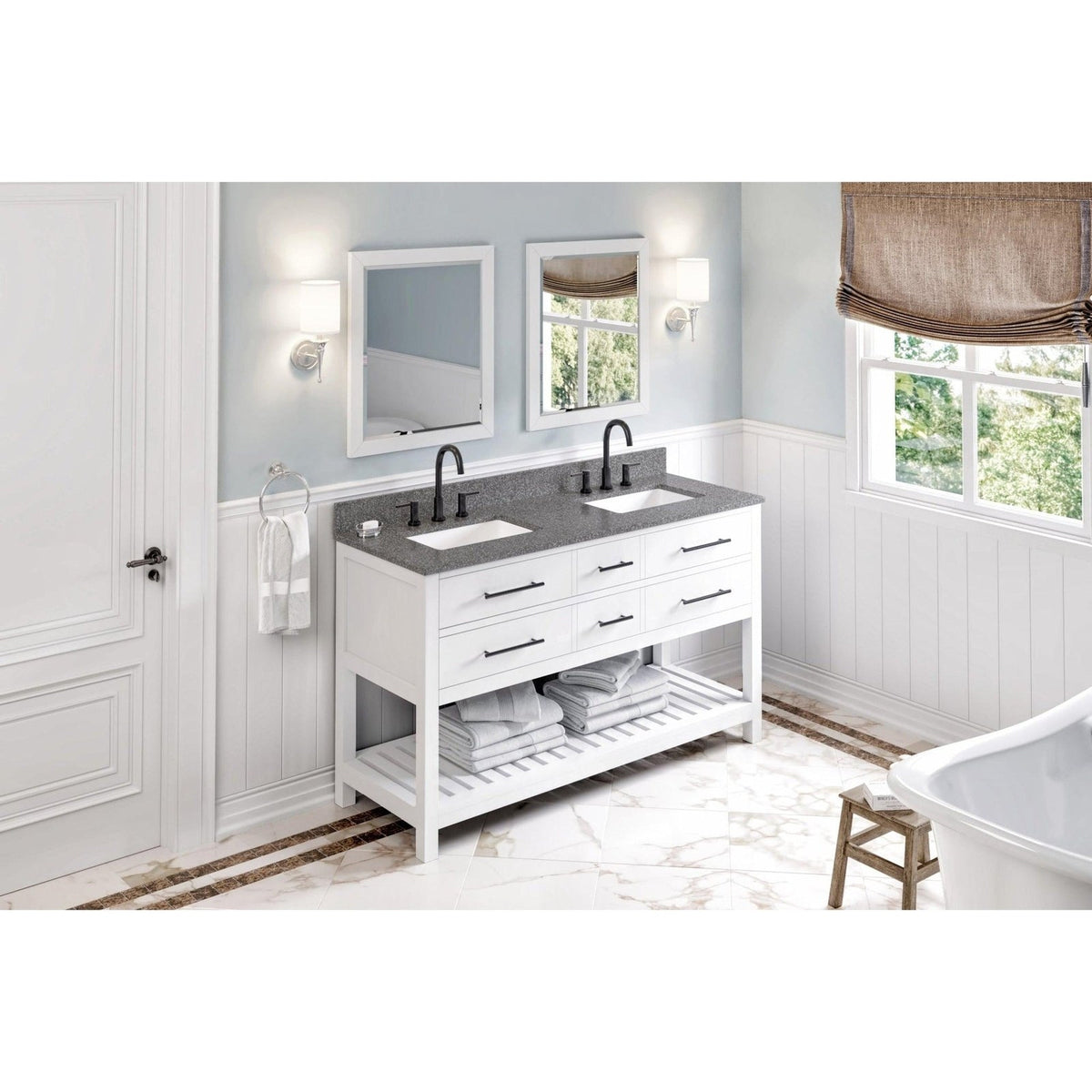 Hardware Resources Jeffrey Alexander Wavecrest 60" White Vanity