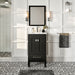 Eviva London 20" x 18" Transitional Bathroom Vanity in Espresso, Gray or White Finish with White Carrara Marble Countertop and Undermount Porcelain Sink