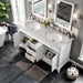 Eviva Elite Stamford 60" Double Sink Bathroom Vanity in Gray or White Finish with Double Ogee Edge White Carrara Top