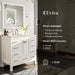 Eviva Hampton 36" Transitional Bathroom Vanity in Gray or White Finish with White Carrara Countertop and Undermount Porcelain Sink