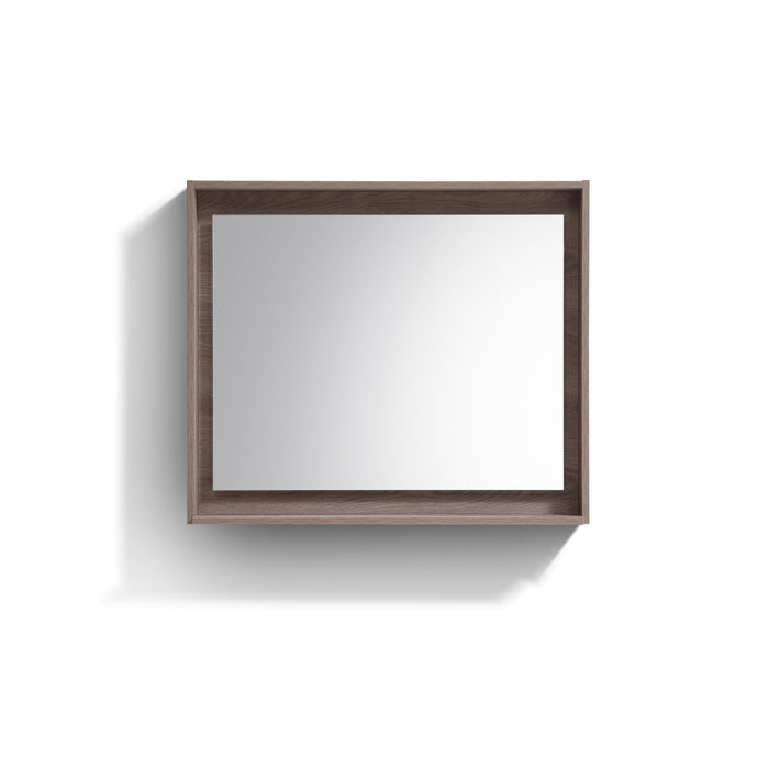 KubeBath Kube Butternut Finish Framed Mirror With Shelve