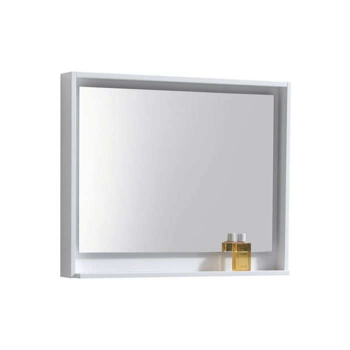 KubeBath Bosco 36" Framed Mirror With Shelve