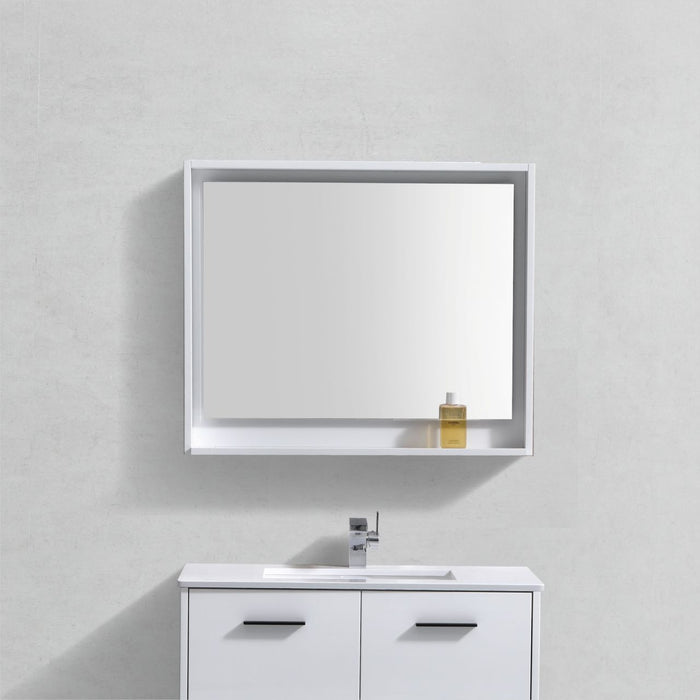 KubeBath Bosco 36" Framed Mirror With Shelve