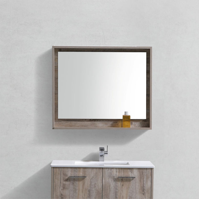 KubeBath Bosco 36" Framed Mirror With Shelve