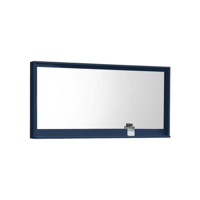 KubeBath Kube 60″ Framed Mirror With Shelve in Blue