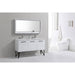 KubeBath Bosco 60" Double Sink Modern Bathroom Vanity with Quartz Countertop and Matching Mirror