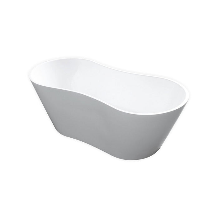 KubeBath Kube Onde 67" White Free Standing Bathtub