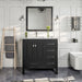 Eviva London 36" x 18" Transitional Bathroom Vanity in in Espresso, Gray, or White Finish with Crema Marfil Marble Countertop and Undermount Porcelain Sink