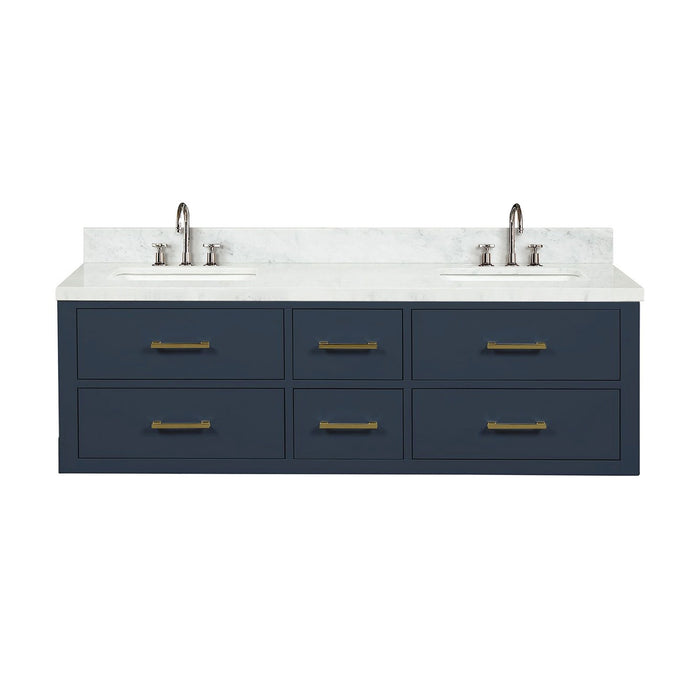 Lexora Home Castor Double Bath Vanity with Carrara Marble Countertop