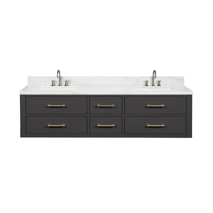 Lexora Home Castor Double Bath Vanity with Carrara Marble Countertop