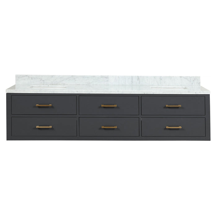 Lexora Home Castor Double Bath Vanity with Carrara Marble Countertop