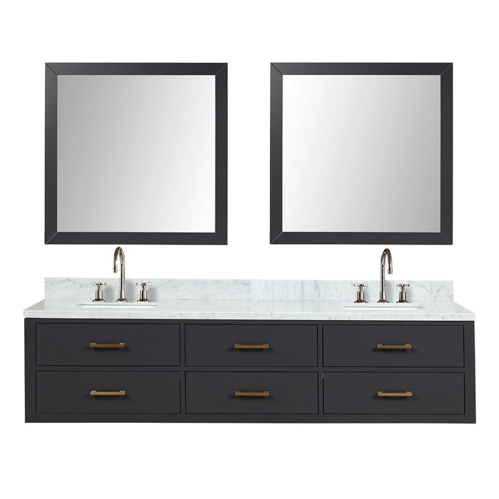 Lexora Home Castor Double Bath Vanity with Carrara Marble Countertop