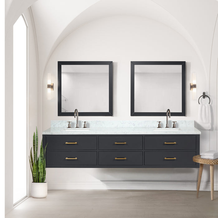 Lexora Home Castor Double Bath Vanity with Carrara Marble Countertop