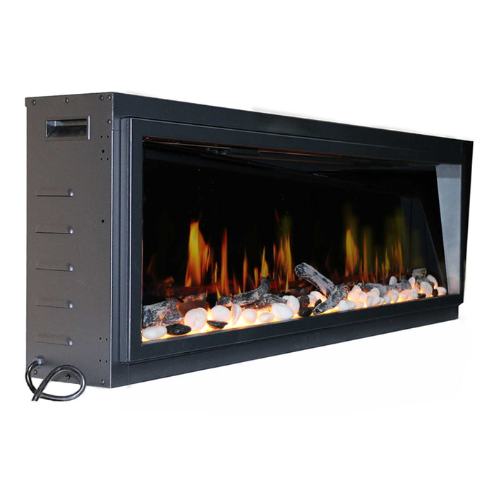 Latitude 45" Smart Electric Fireplace with Driftwood Log & River Rock - ZEF45X