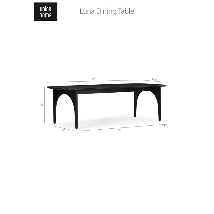 Union Home Luna Dining Table- Charcoal DIN00280