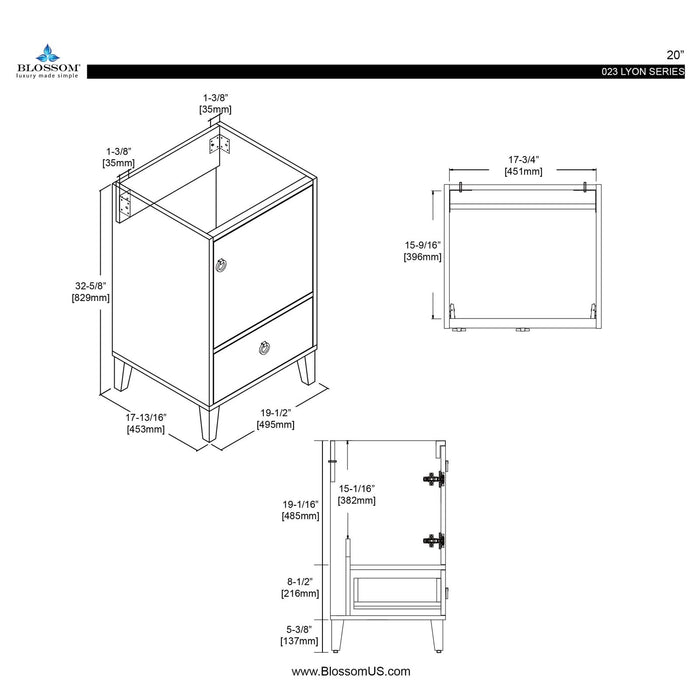 Blossom Lyon 20 Inch Bathroom Vanity