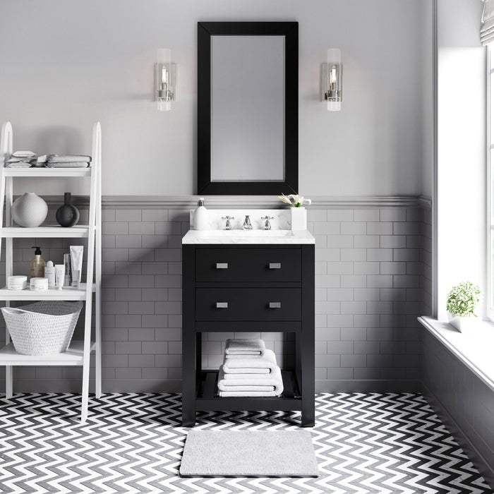 Water Creation Madalyn 24 Inch Espresso Single Sink Bathroom Vanity With Matching Framed Mirror From The Madalyn Collection MA24CW01ES-R21000000