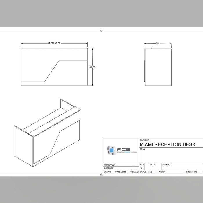 Madison Reception Desk, Office desk, Sales Desk, Sales Counter, Reception Counter, Front Desk, Check in Desk,