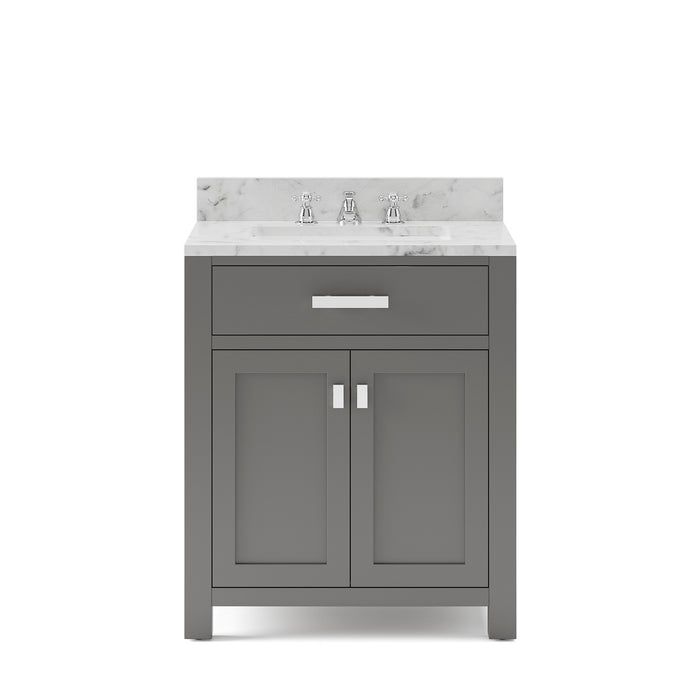 Water Creation Madison 30 Inch Cashmere Grey Single Sink Bathroom Vanity From The Madison Collection MS30CW01CG-000000000