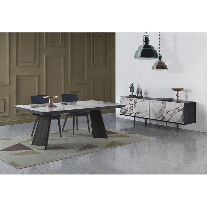 Bellini Modern Living Materia Dining Table 95" Grey Black Materia CPLU 95