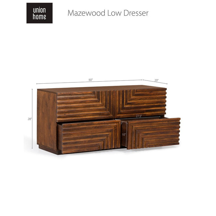 Union Home Maze Wood Low Dresser BDM00047
