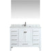 Eviva London 48" x 18" Transitional Bathroom Vanity in Espresso, Gray or White Finish with White Carrara Marble Countertop and Undermount Porcelain Sink