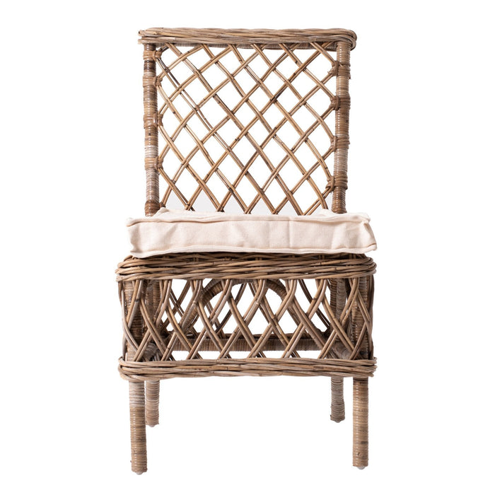 NovaSolo Wickerworks Aristocrat Side Chair Natural Grey Set of 2 CR54
