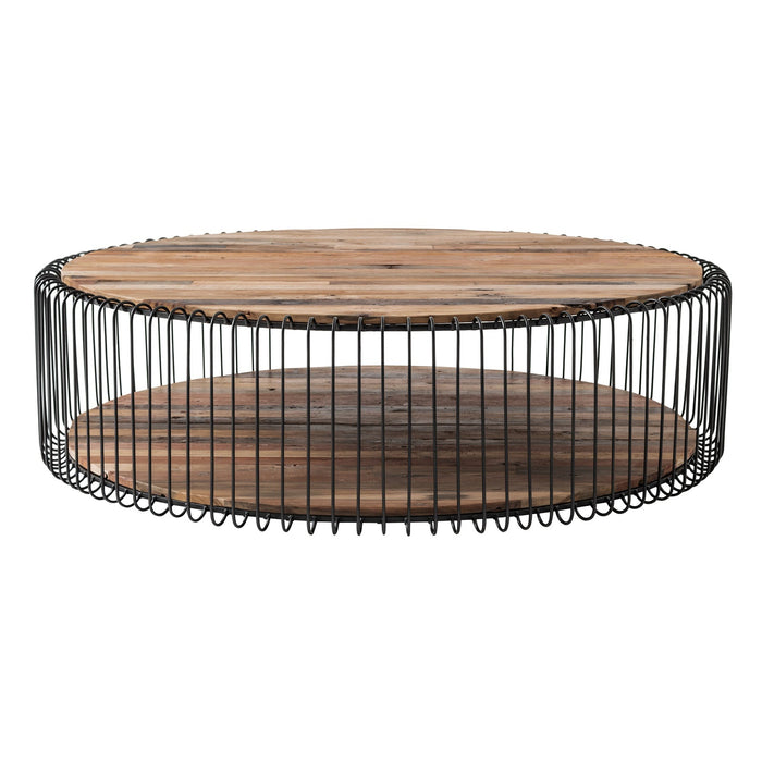 NovaSolo Barca Boat Wood Round Coffee Table 130cm in Natural Color IMV 28003